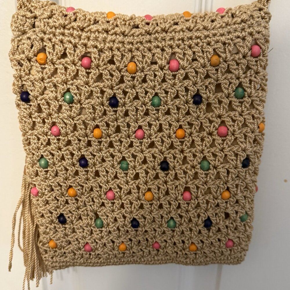 The Sak Handmade Crochet Hobo Handbag Boho Artisanal Shoulder Bag EUC - Picture 5 of 6